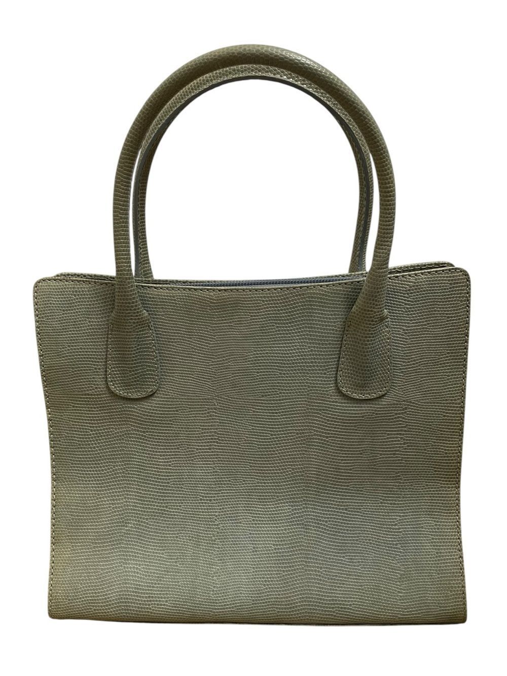 Vintage Lancel Paris Italy Gray Lizard Embossed Leather Tote Bag